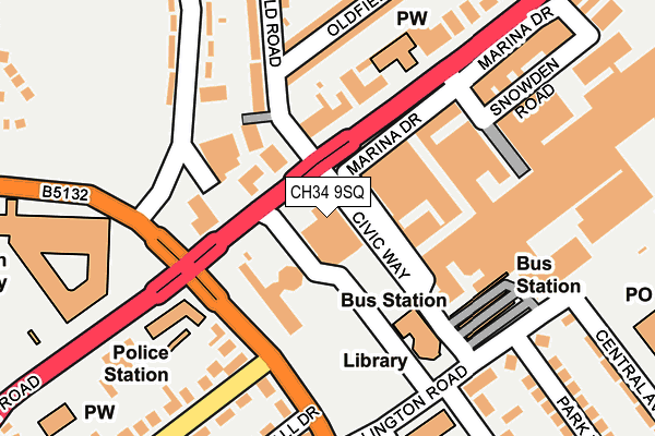 CH34 9SQ map - OS OpenMap – Local (Ordnance Survey)