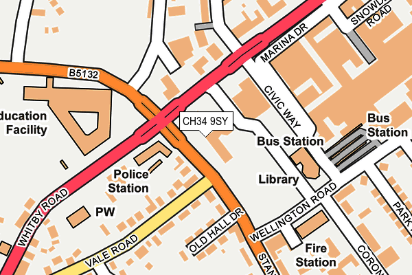 CH34 9SY map - OS OpenMap – Local (Ordnance Survey)