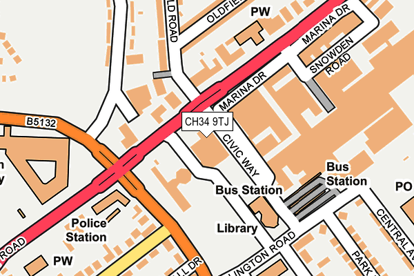 CH34 9TJ map - OS OpenMap – Local (Ordnance Survey)