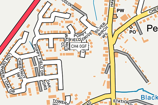 CH4 0GF map - OS OpenMap – Local (Ordnance Survey)