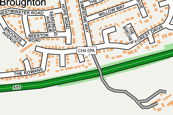 CH4 0PA map - OS OpenMap – Local (Ordnance Survey)