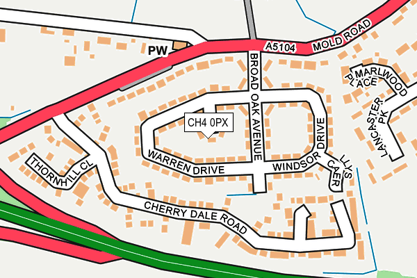 CH4 0PX map - OS OpenMap – Local (Ordnance Survey)