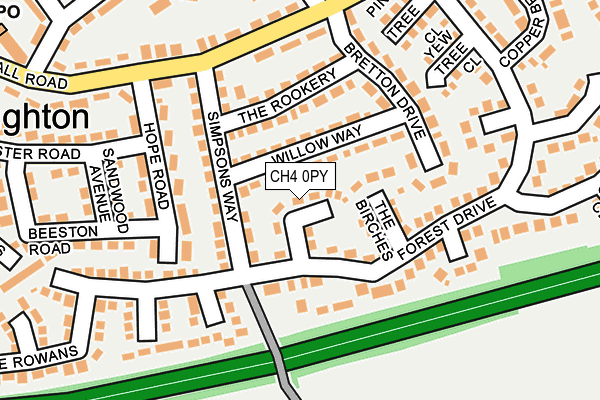 CH4 0PY map - OS OpenMap – Local (Ordnance Survey)
