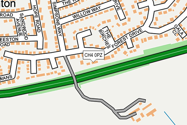 CH4 0PZ map - OS OpenMap – Local (Ordnance Survey)