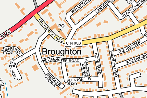 CH4 0QS map - OS OpenMap – Local (Ordnance Survey)