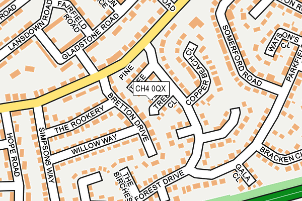 CH4 0QX map - OS OpenMap – Local (Ordnance Survey)