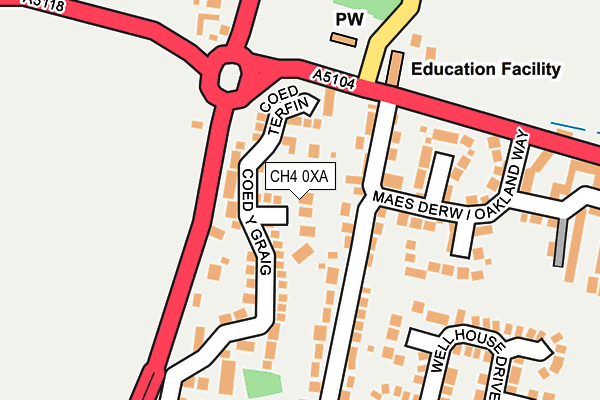 CH4 0XA map - OS OpenMap – Local (Ordnance Survey)