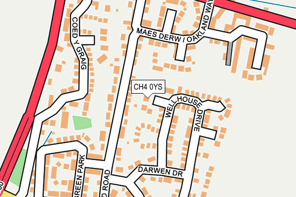 CH4 0YS map - OS OpenMap – Local (Ordnance Survey)