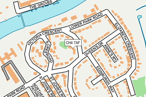 CH4 7AF map - OS OpenMap – Local (Ordnance Survey)