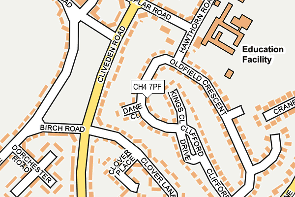 CH4 7PF map - OS OpenMap – Local (Ordnance Survey)