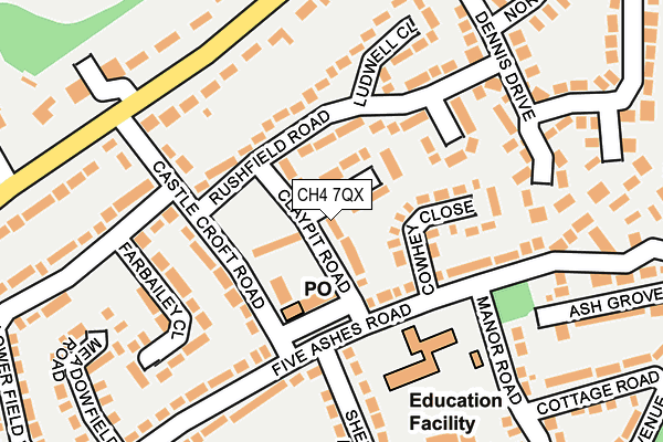 CH4 7QX map - OS OpenMap – Local (Ordnance Survey)