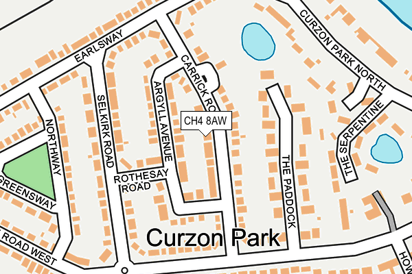 CH4 8AW map - OS OpenMap – Local (Ordnance Survey)