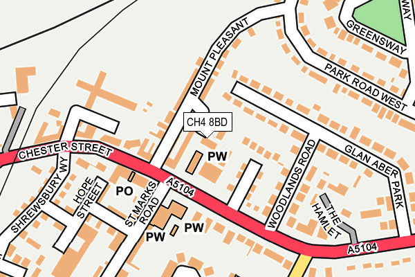 CH4 8BD map - OS OpenMap – Local (Ordnance Survey)