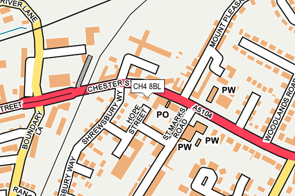 CH4 8BL map - OS OpenMap – Local (Ordnance Survey)