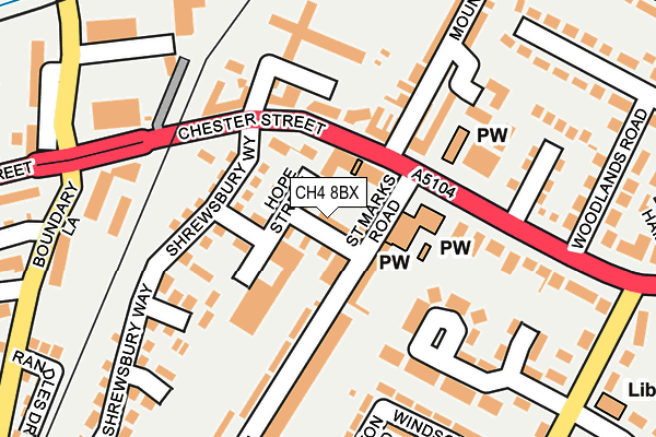 CH4 8BX map - OS OpenMap – Local (Ordnance Survey)