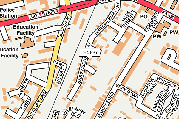 CH4 8BY map - OS OpenMap – Local (Ordnance Survey)