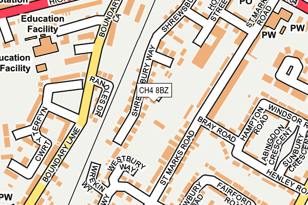 CH4 8BZ map - OS OpenMap – Local (Ordnance Survey)