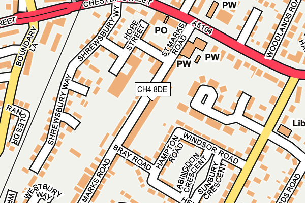 CH4 8DE map - OS OpenMap – Local (Ordnance Survey)