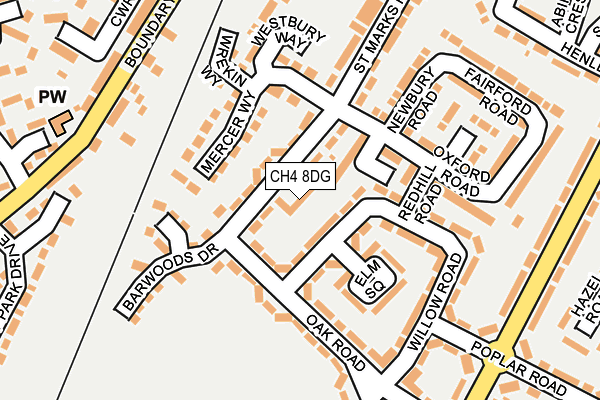 CH4 8DG map - OS OpenMap – Local (Ordnance Survey)