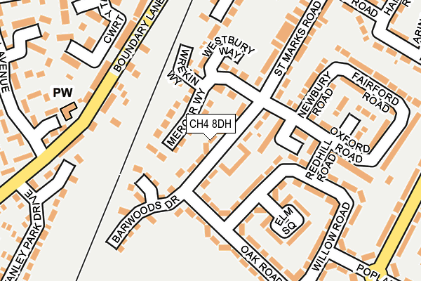 CH4 8DH map - OS OpenMap – Local (Ordnance Survey)