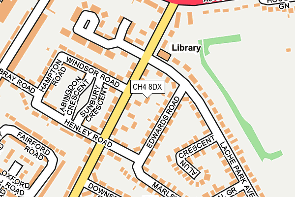 CH4 8DX map - OS OpenMap – Local (Ordnance Survey)