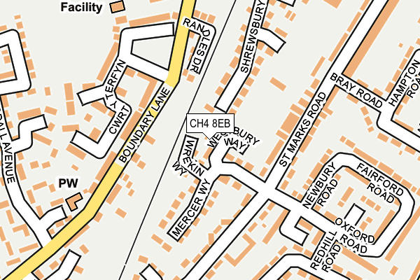 CH4 8EB map - OS OpenMap – Local (Ordnance Survey)