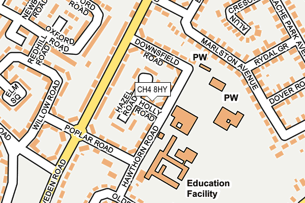 CH4 8HY map - OS OpenMap – Local (Ordnance Survey)