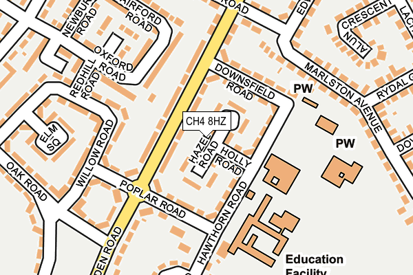 CH4 8HZ map - OS OpenMap – Local (Ordnance Survey)