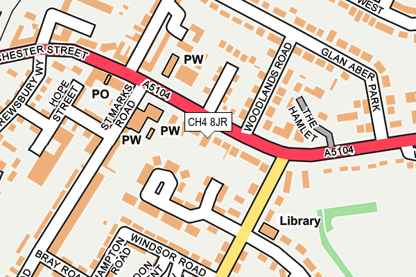 CH4 8JR map - OS OpenMap – Local (Ordnance Survey)