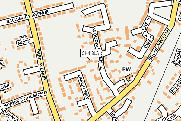 CH4 8LA map - OS OpenMap – Local (Ordnance Survey)