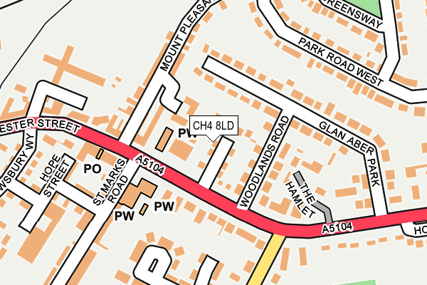 CH4 8LD map - OS OpenMap – Local (Ordnance Survey)