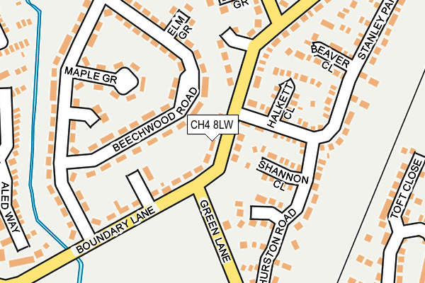 CH4 8LW map - OS OpenMap – Local (Ordnance Survey)