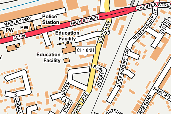 CH4 8NH map - OS OpenMap – Local (Ordnance Survey)