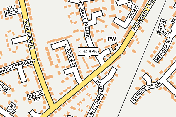 CH4 8PB map - OS OpenMap – Local (Ordnance Survey)