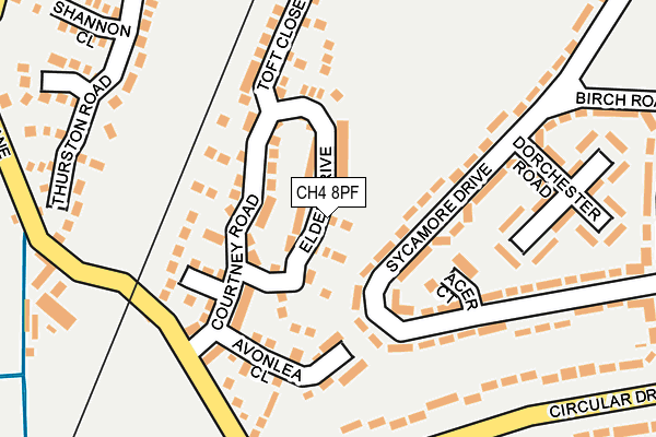 CH4 8PF map - OS OpenMap – Local (Ordnance Survey)