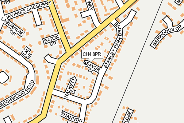 CH4 8PR map - OS OpenMap – Local (Ordnance Survey)