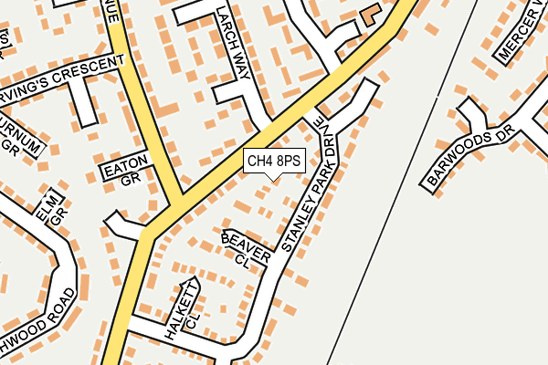 CH4 8PS map - OS OpenMap – Local (Ordnance Survey)