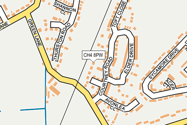 CH4 8PW map - OS OpenMap – Local (Ordnance Survey)