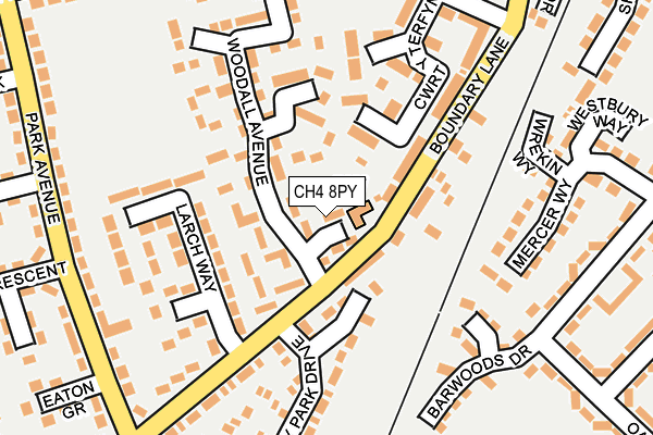 CH4 8PY map - OS OpenMap – Local (Ordnance Survey)