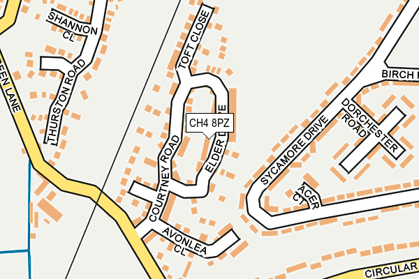 CH4 8PZ map - OS OpenMap – Local (Ordnance Survey)