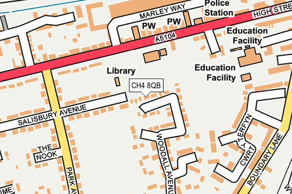 CH4 8QB map - OS OpenMap – Local (Ordnance Survey)