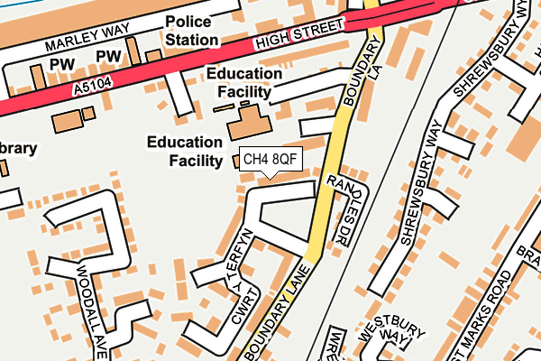 CH4 8QF map - OS OpenMap – Local (Ordnance Survey)