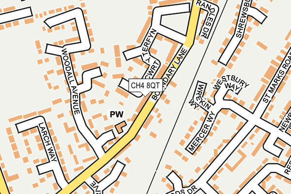 CH4 8QT map - OS OpenMap – Local (Ordnance Survey)