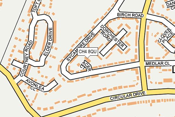 CH4 8QU map - OS OpenMap – Local (Ordnance Survey)