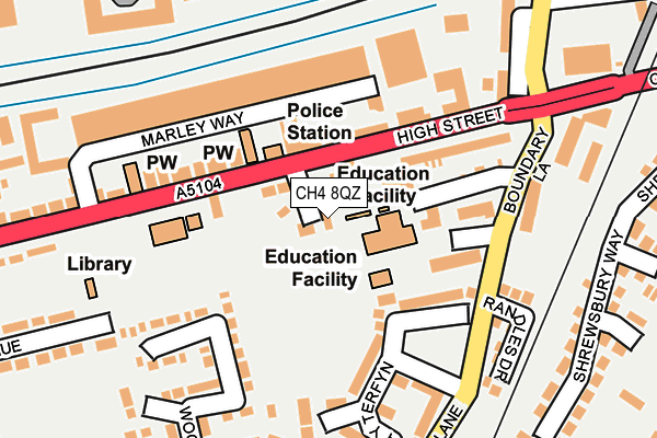 CH4 8QZ map - OS OpenMap – Local (Ordnance Survey)