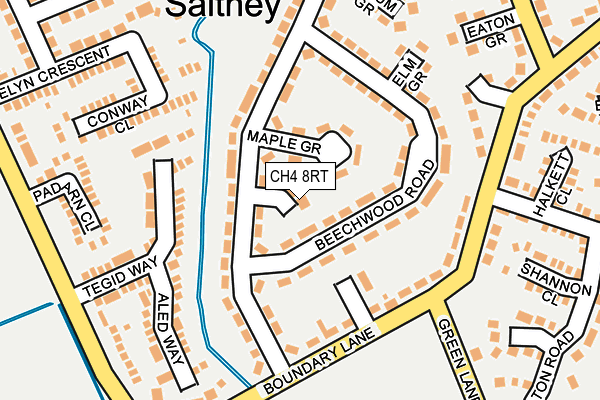 CH4 8RT map - OS OpenMap – Local (Ordnance Survey)