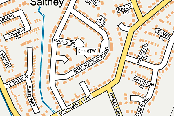 CH4 8TW map - OS OpenMap – Local (Ordnance Survey)