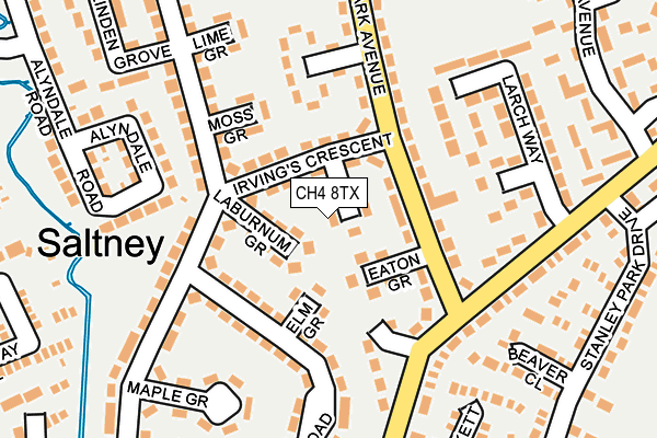 CH4 8TX map - OS OpenMap – Local (Ordnance Survey)
