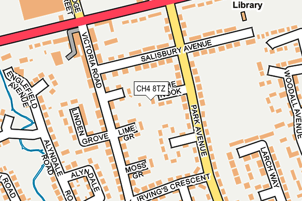 CH4 8TZ map - OS OpenMap – Local (Ordnance Survey)