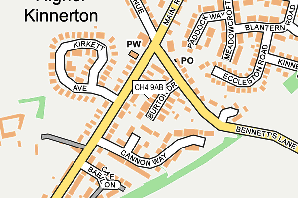 CH4 9AB map - OS OpenMap – Local (Ordnance Survey)